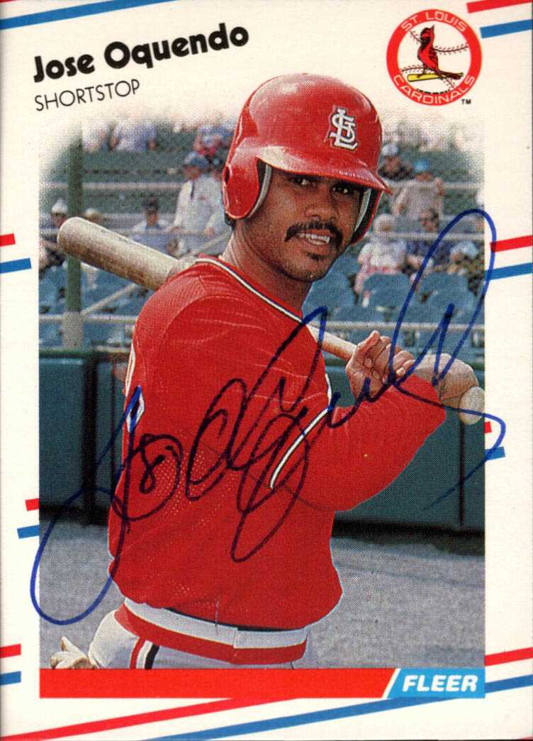 AACS Autographs Jose Oquendo Autographed 1988 Fleer Baseball Card St